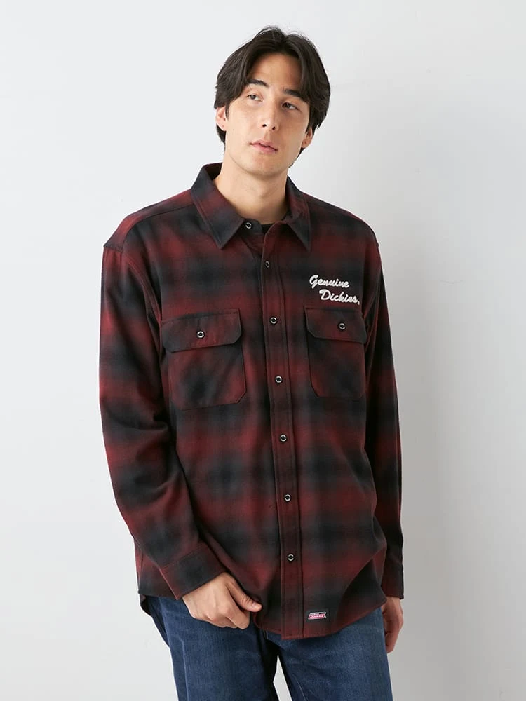 【GENUINEDICKIES】チェックワークシャツ大きいサイズ