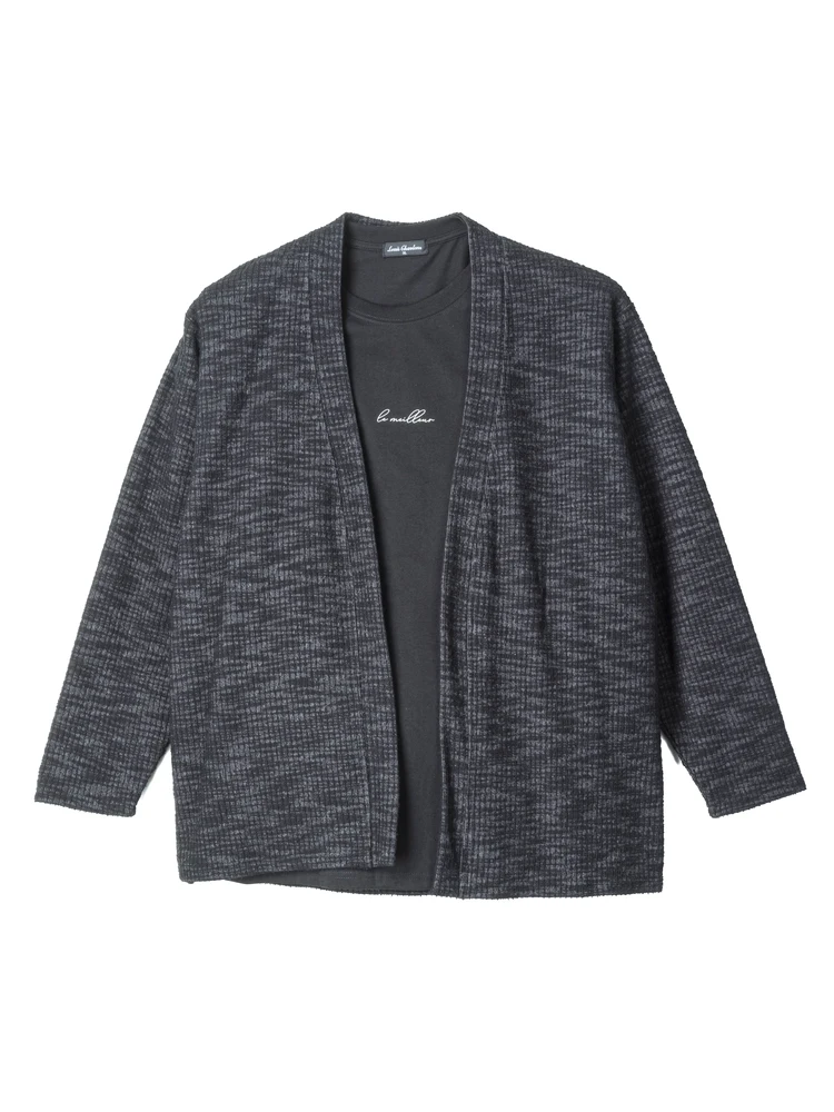 【ルイシャブロン】ツイード風カーデアンサンブル大きいサイズ