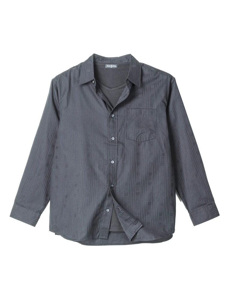 【ルイシャブロン】ドビー無地＆ストライプシャツアンサンブル大きいサイズ