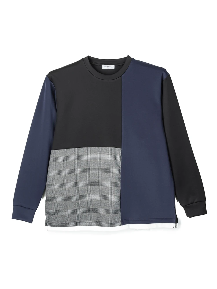 【ルイシャブロン】異素材ブロッキングレイヤードＴ