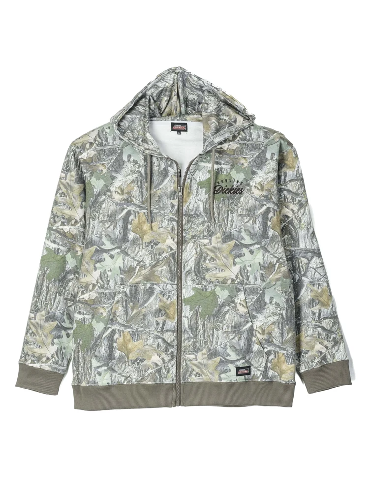 【GENUINEDICKIES】裏毛バック刺繍プリントフルジップパーカー
