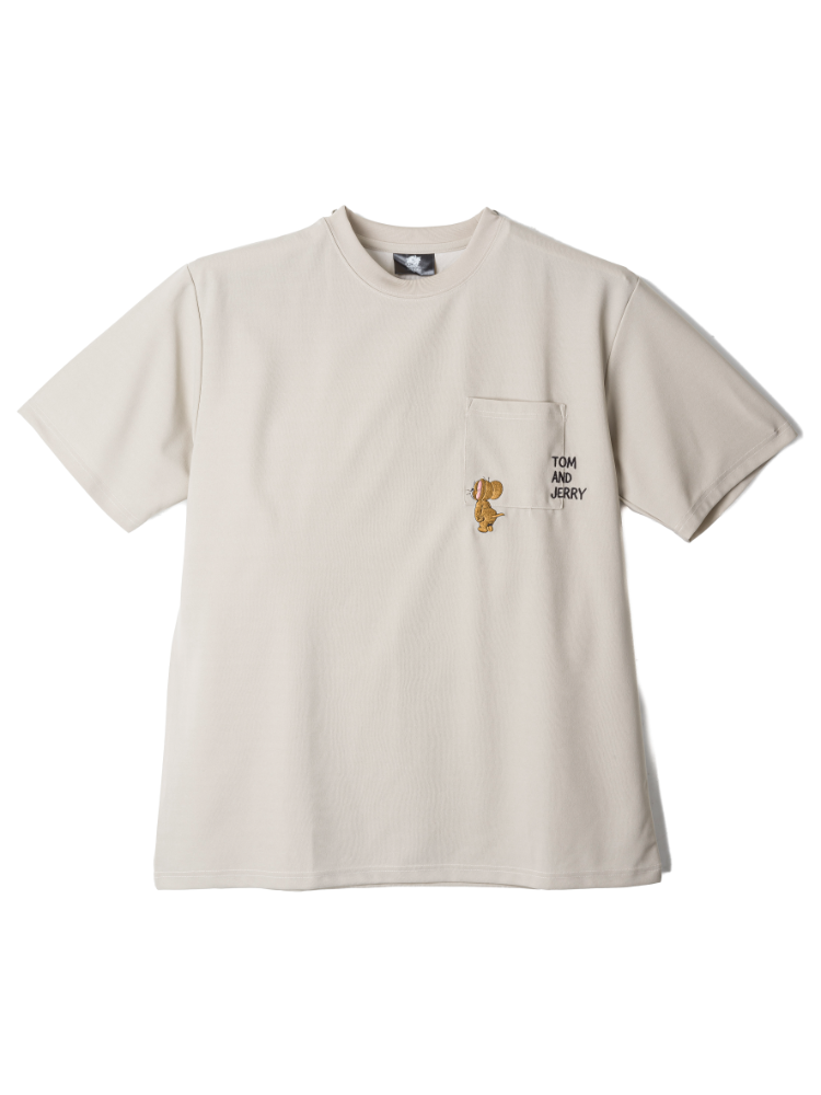 TOM＆JERRYアムンゼンポケマタギ刺繍半袖Ｔシャツ
