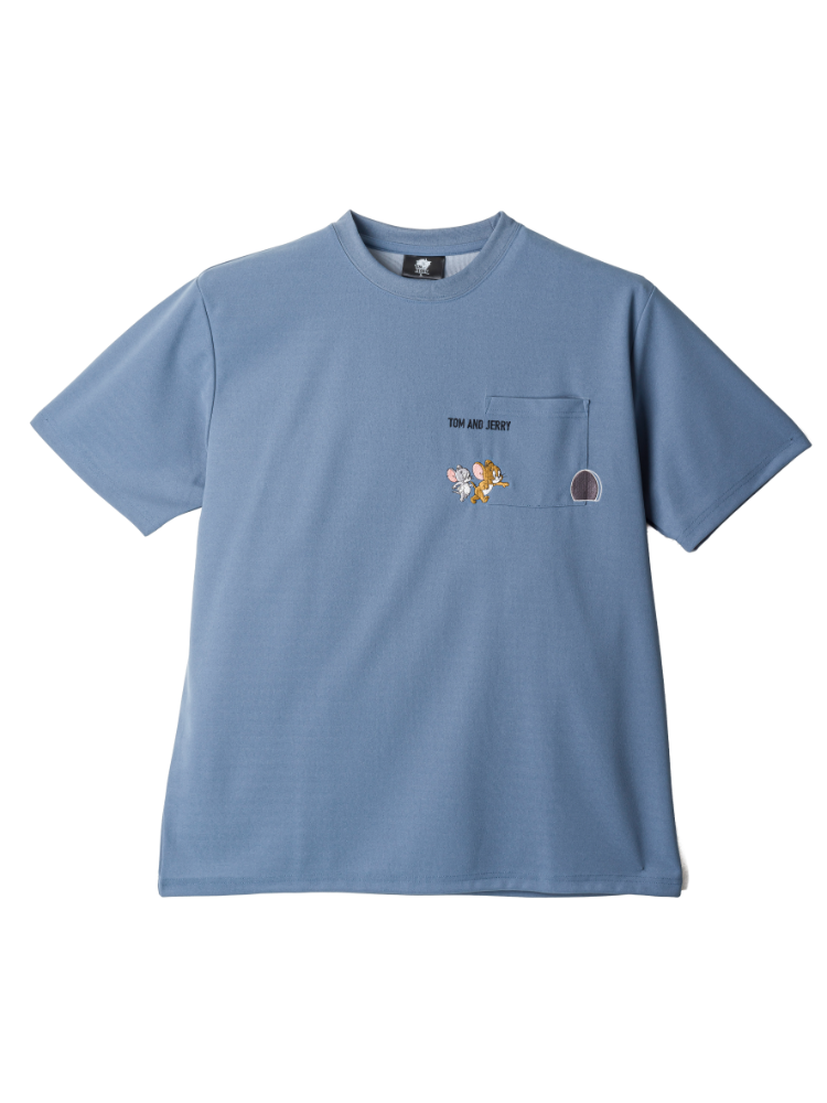 TOM＆JERRYアムンゼンポケマタギ刺繍半袖Ｔシャツ