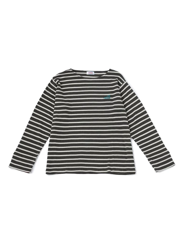 【CONVERSE(コンバース)】ワッフルボーダー袖切替ロンT