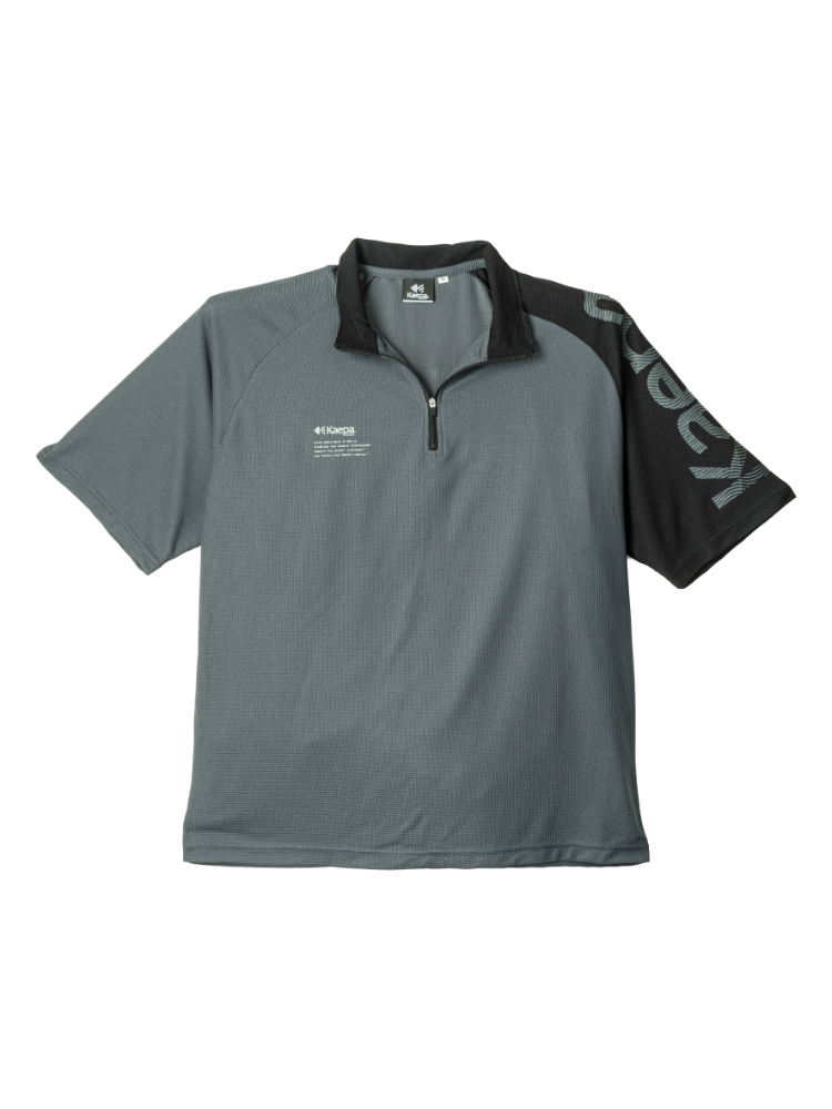 【Kaepa(ケイパ)】ワッフルデザインハーフジップTシャツ