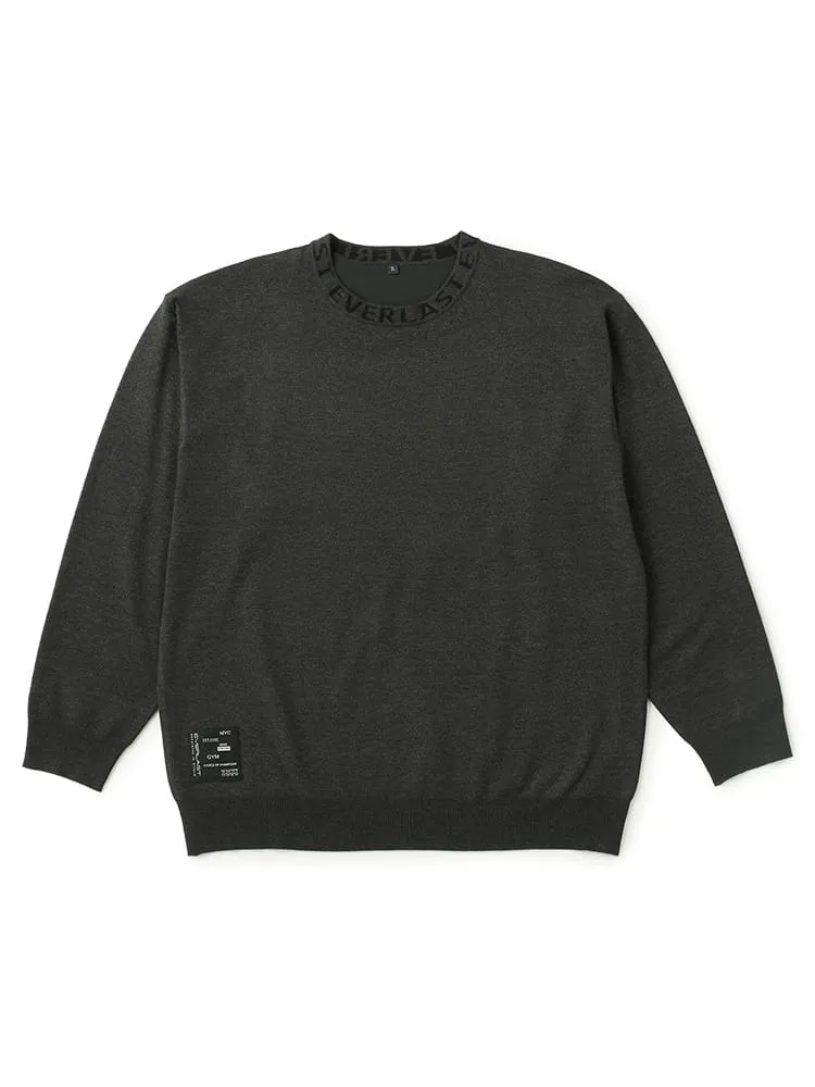 【EVERLAST(エバーラスト)】クルーネック襟ジャガードニット大きいサイズ