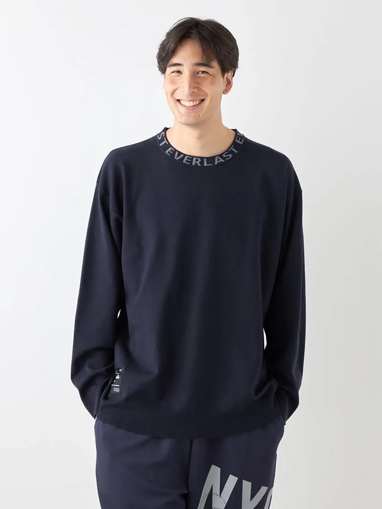 【EVERLAST(エバーラスト)】クルーネック襟ジャガードニット大きいサイズ