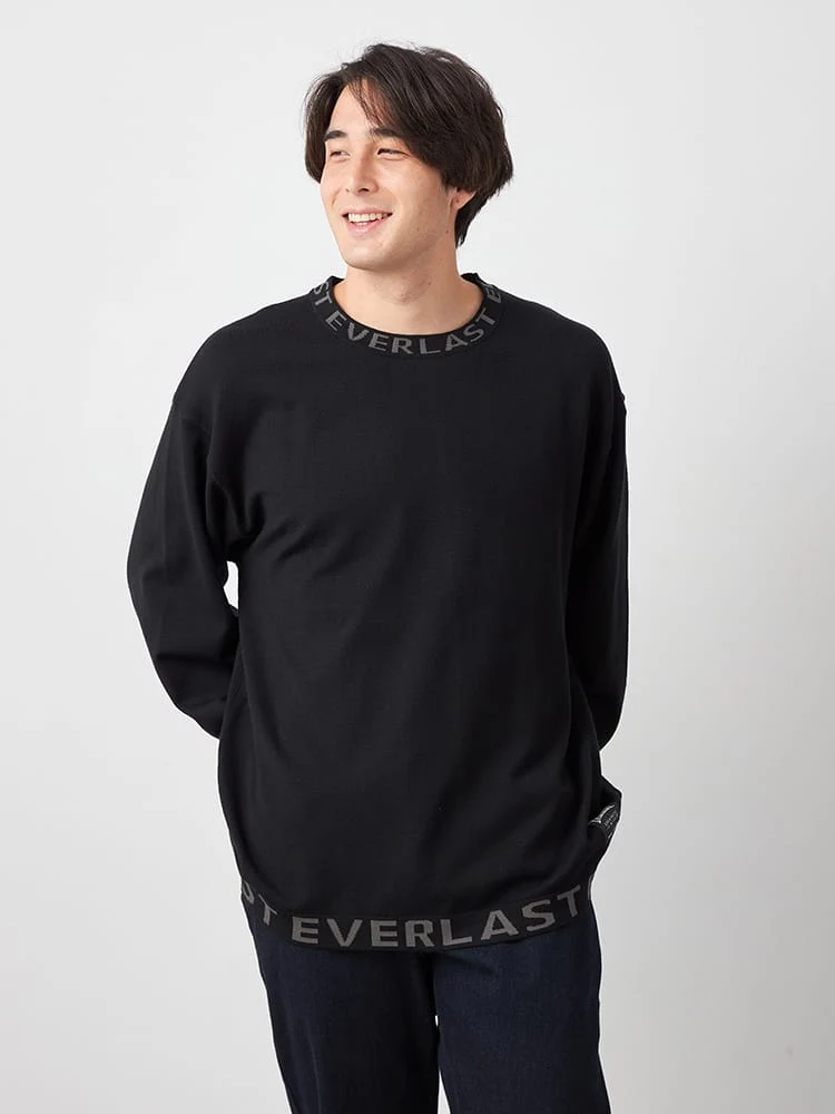 【EVERLAST(エバーラスト)】クルーネック襟ジャガードニット