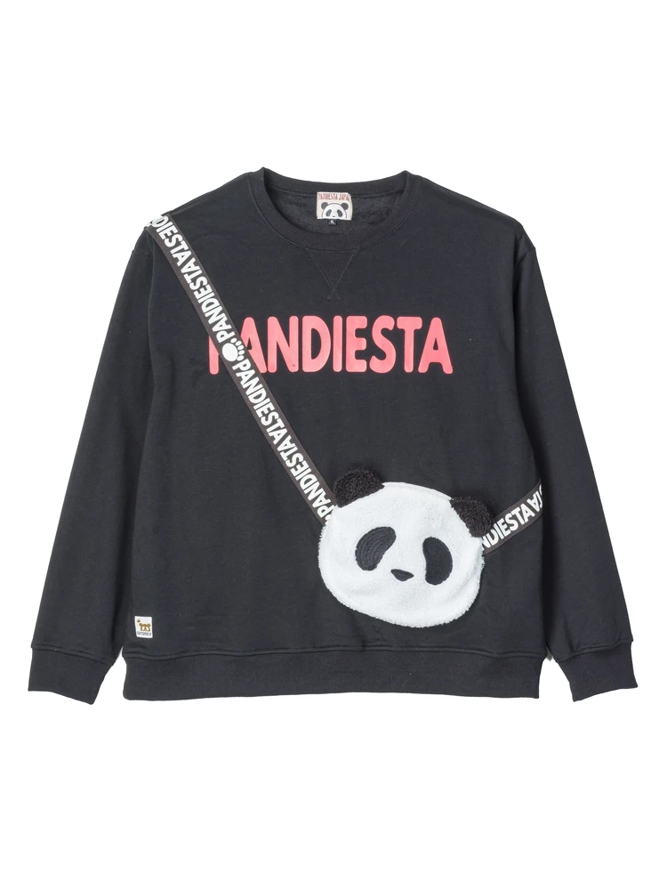 【PANDIESTAJAPAN】ふわふわパンダポーチ付きトレーナー