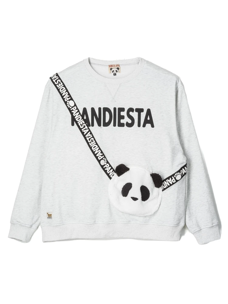 【PANDIESTAJAPAN】ふわふわパンダポーチ付きトレーナー