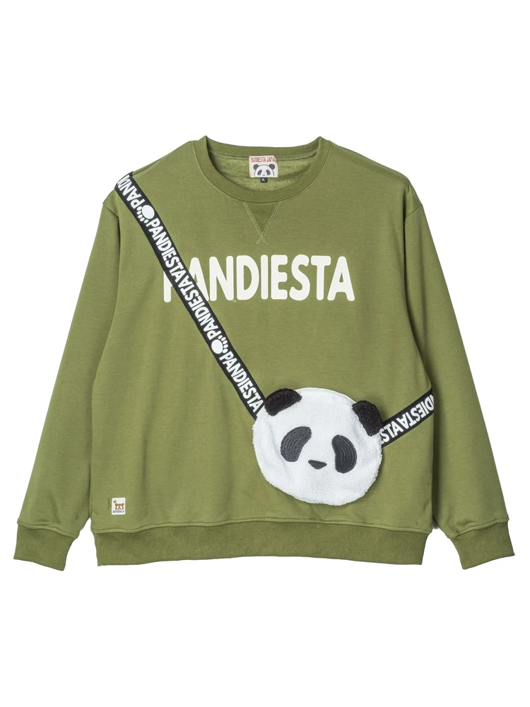 【PANDIESTAJAPAN】ふわふわパンダポーチ付きトレーナー