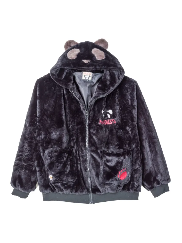 【PANDIESTAJAPAN】パンダアイコンフェイクファーパーカー