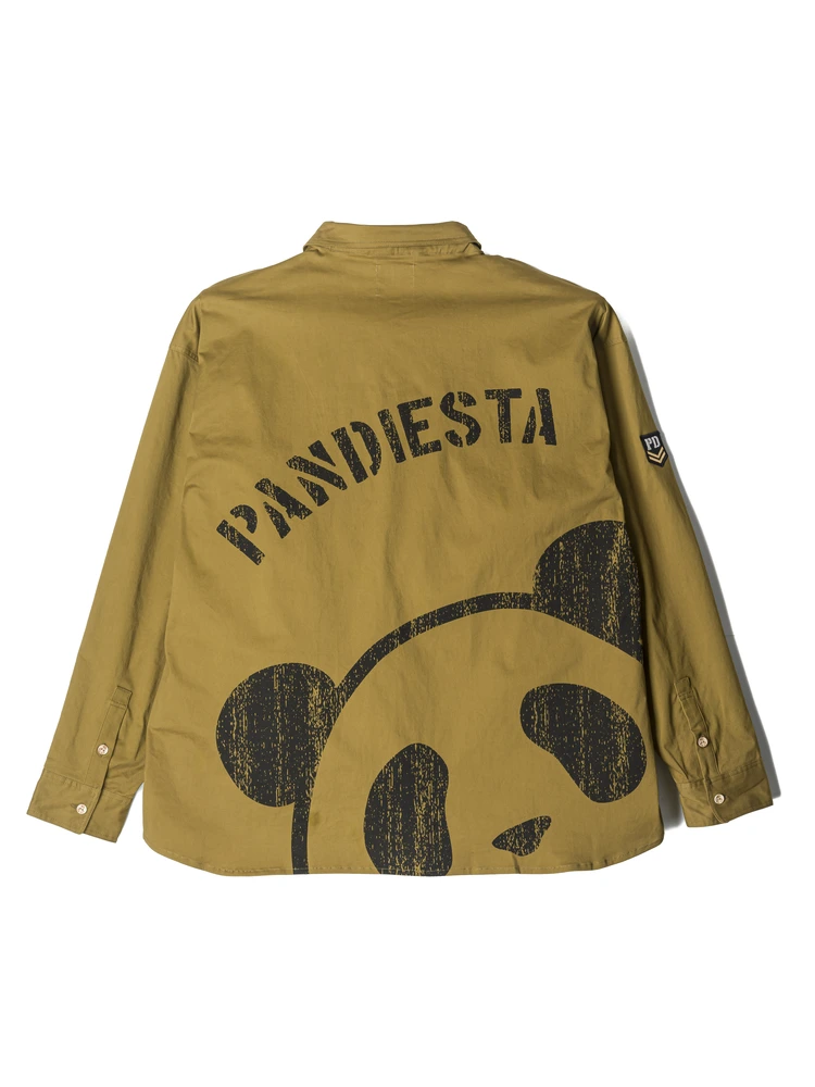 【PANDIESTAJAPAN】パンダーカモ柄ポケットミリタリーシャツ