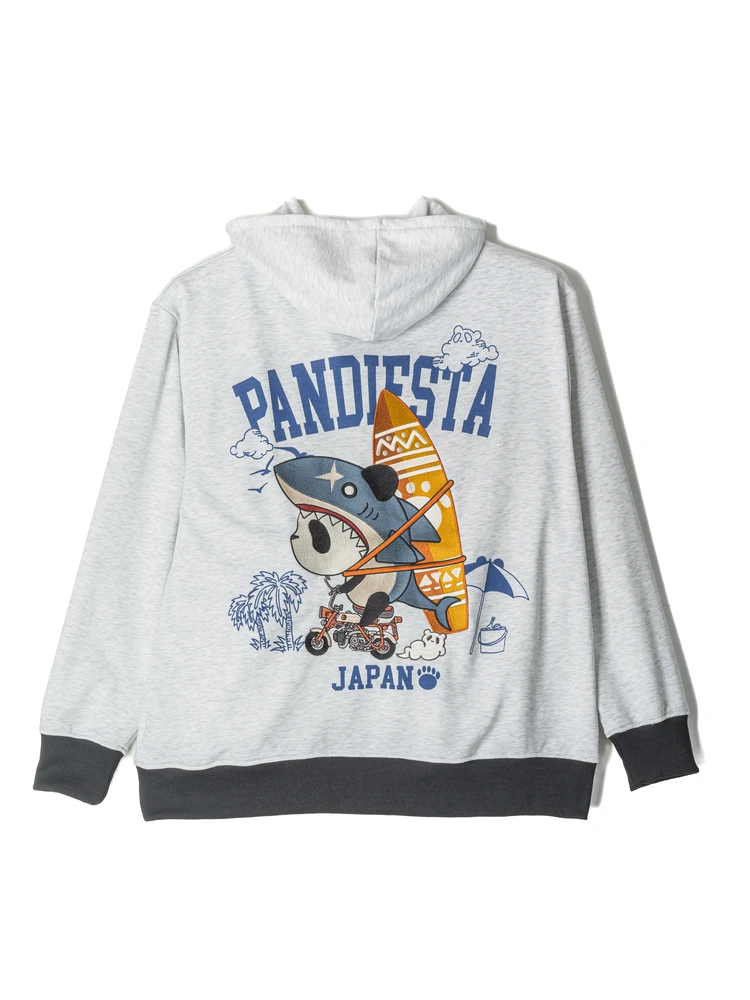 【PANDIESTAJAPAN】サーフライド鮫パンダ裏毛パーカー