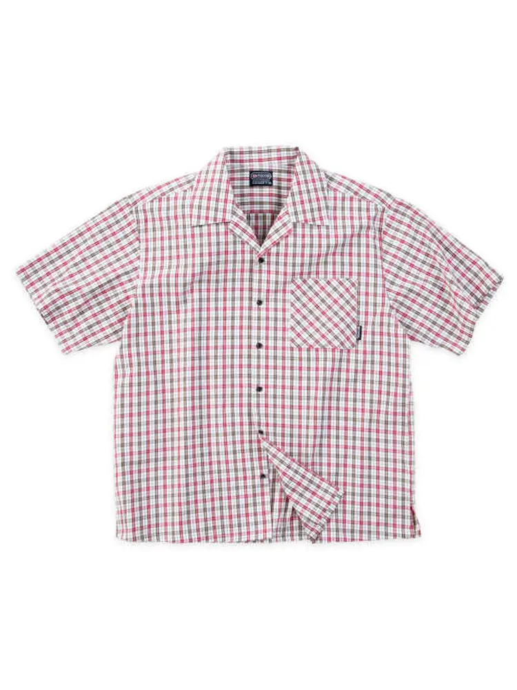 【OUTDOORPRODUCTS】ブロードチェック半袖オープンカラーシャツ