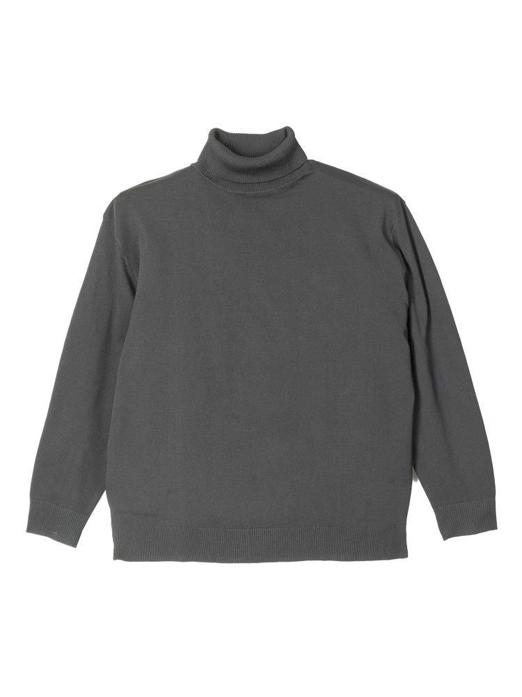 【EL.FOURBANWORKS(エルフォアーバンワークス)】14G天竺イージーケア無地タートルネック長袖大きいサイズ