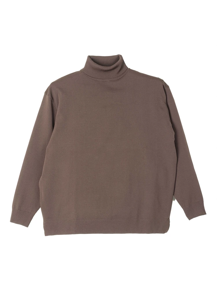 【EL.FOURBANWORKS(エルフォアーバンワークス)】14G天竺イージーケア無地タートルネック長袖大きいサイズ