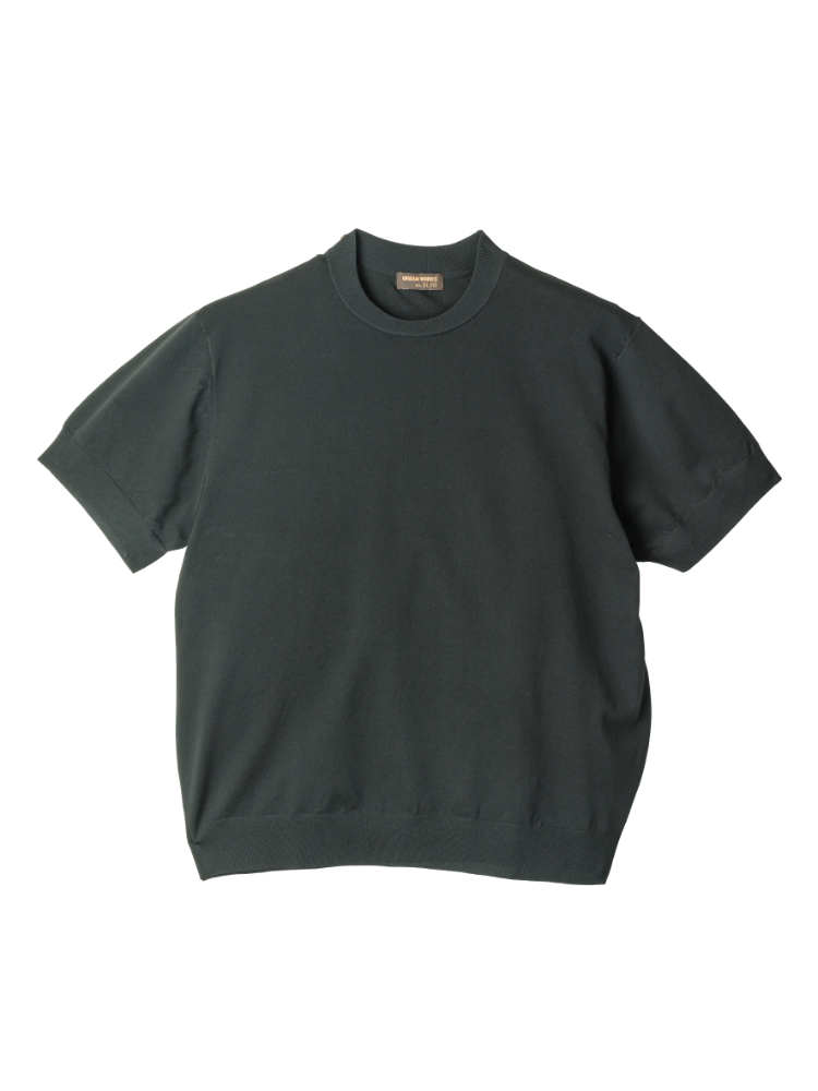 【アーバンワークス】14G天竺無地調ニットクルーネック