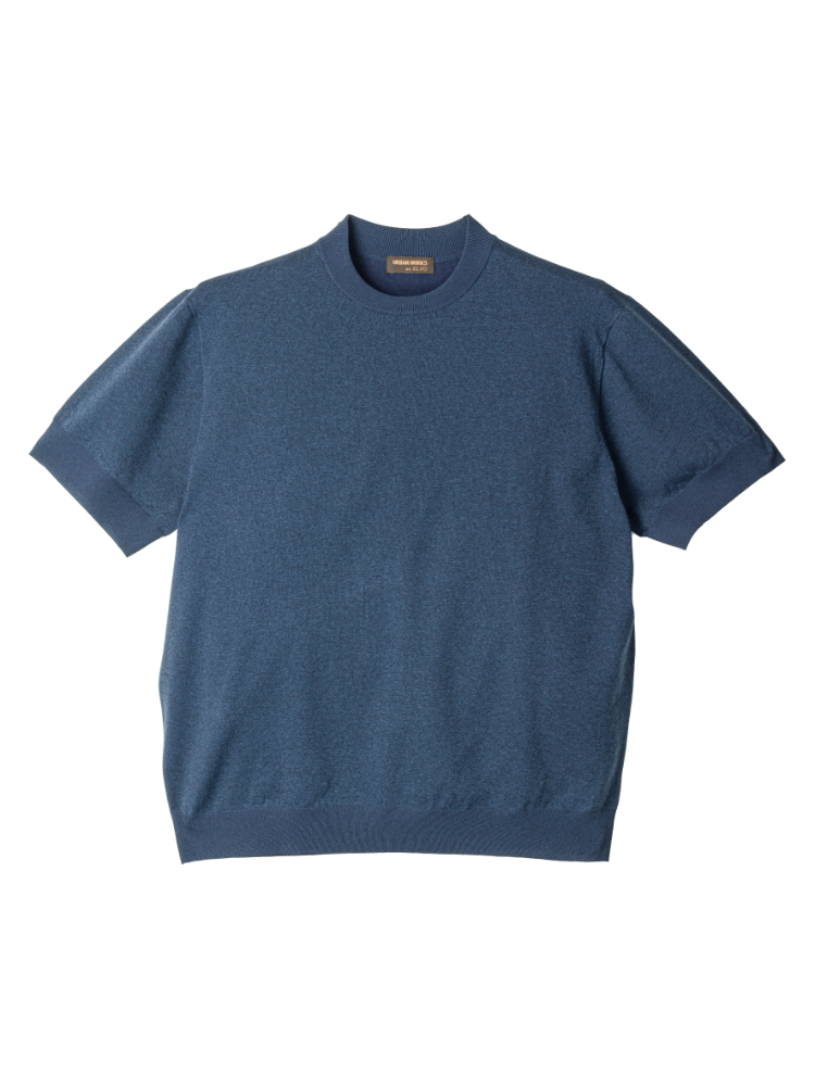 【アーバンワークス】14G天竺無地調ニットクルーネック