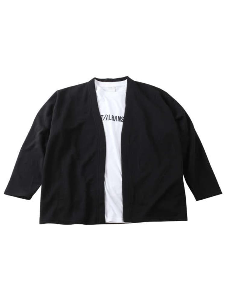 【BEAUMERE】膨れジャガード長袖カーディガン+半袖Tシャツ＊カタログ商品大きいサイズ