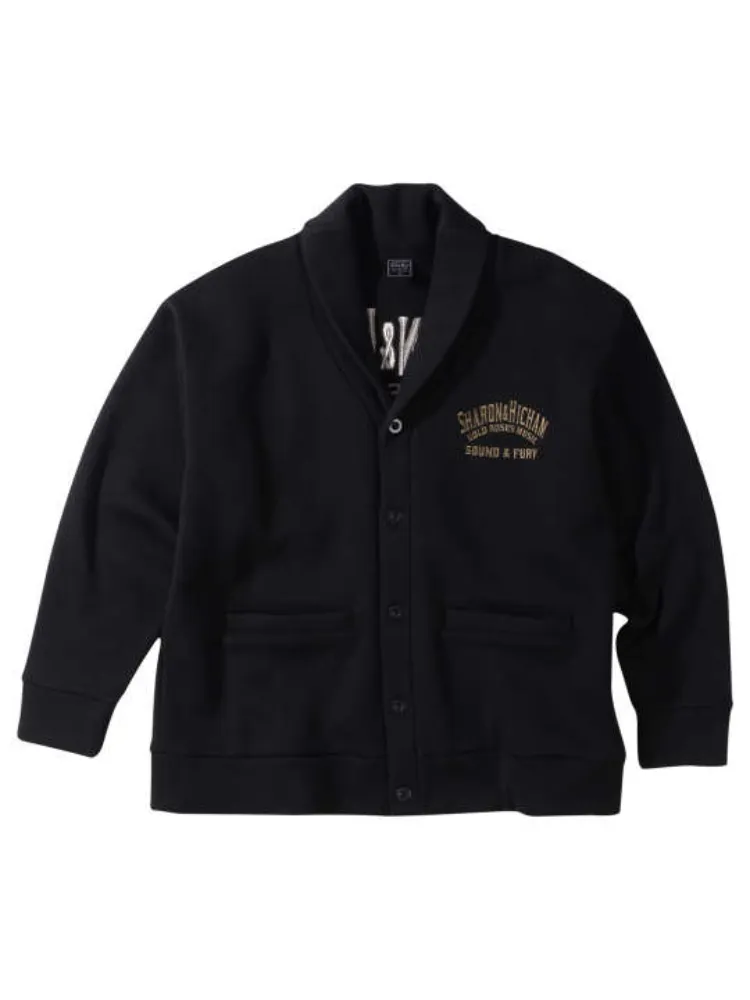 【SHELTY(シェルティ)】ニットフリースルード系刺繍ショールカーディガン＊カタログ商品