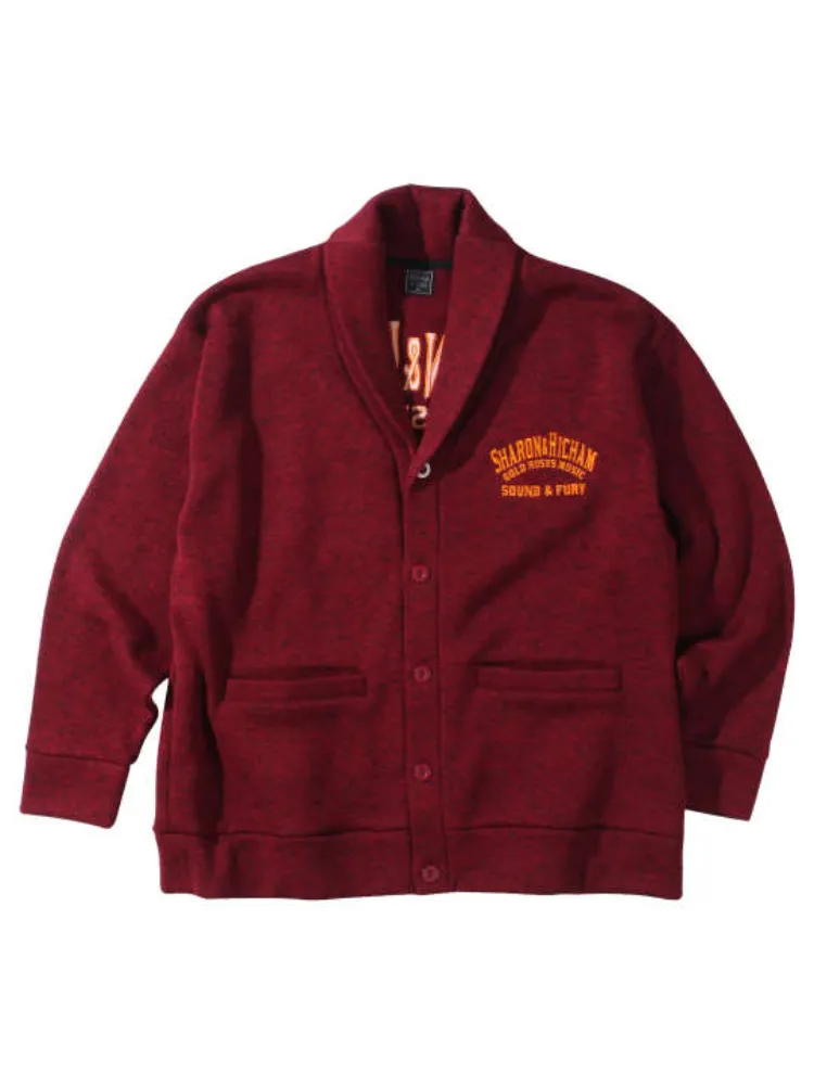 【SHELTY(シェルティ)】ニットフリースルード系刺繍ショールカーディガン＊カタログ商品