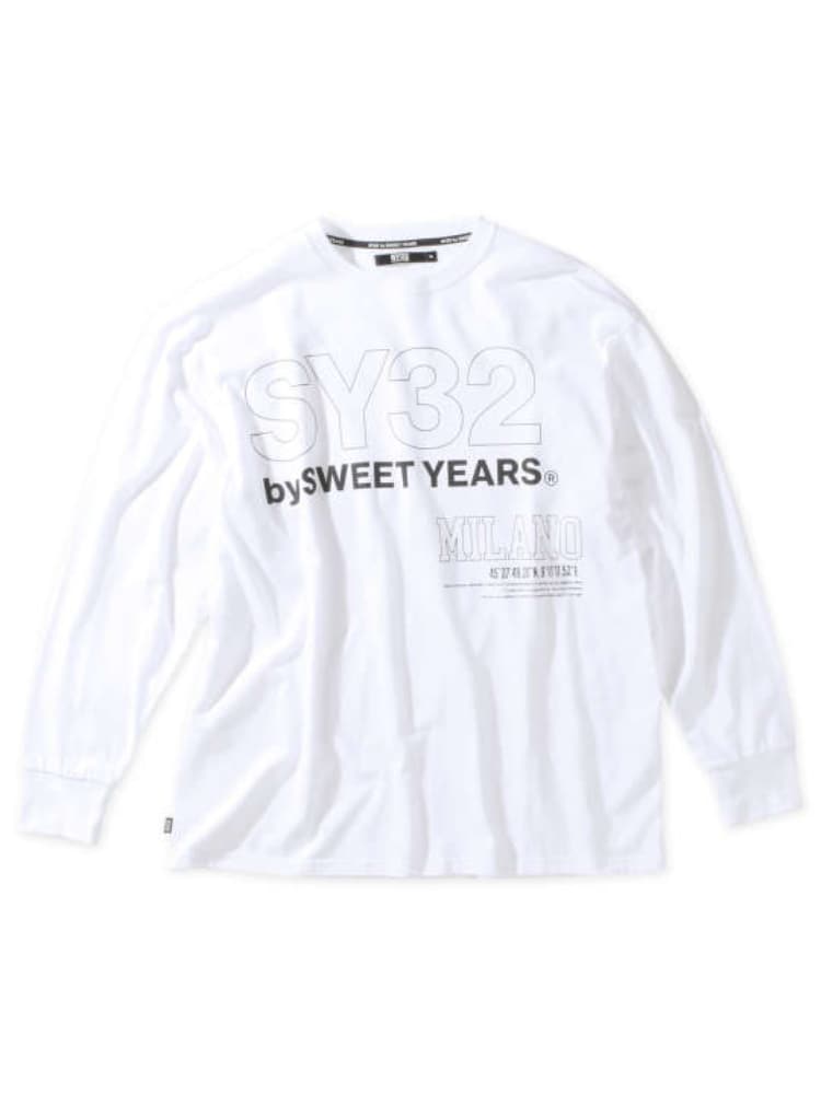 SY32 by SWEET YEARS】バックスラッシュビッグロゴ半袖Tシャツ