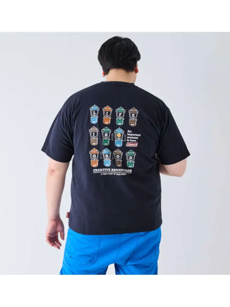 【Coleman(コールマン)】USAコットンポケット付バックランタンプリント半袖Tシャツ＊カタログ商品大きいサイズ