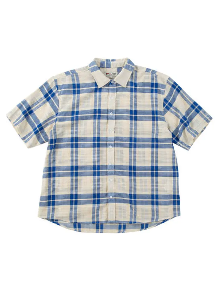 【HbyFIGER(エイチバイフィガー)】メッシュチェックレギュラー半袖シャツ＊カタログ商品大きいサイズ