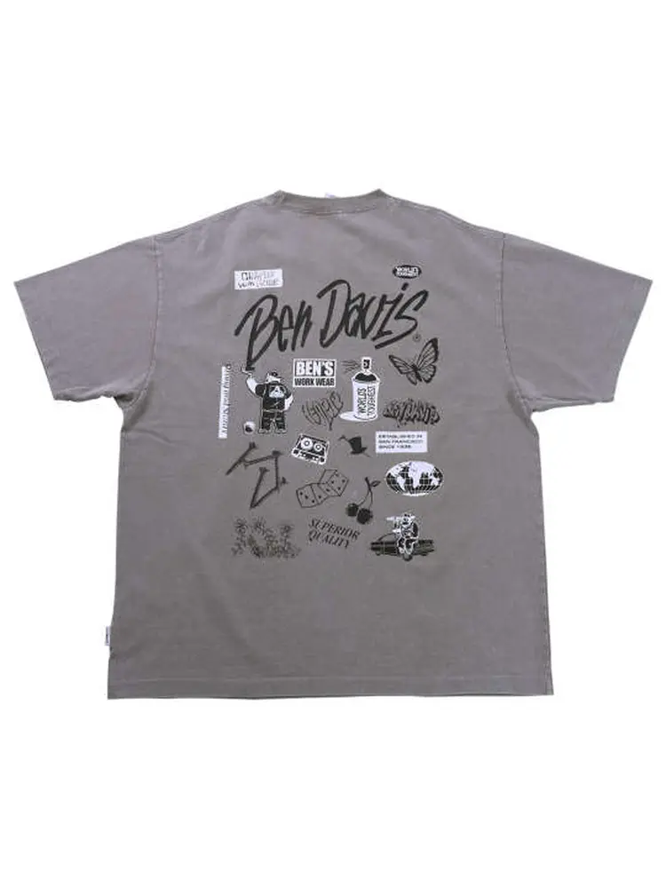 【BENDAVIS(ベンデイビス)】バリアスモチーフヴィンテージ半袖Tシャツ＊カタログ商品大きいサイズ