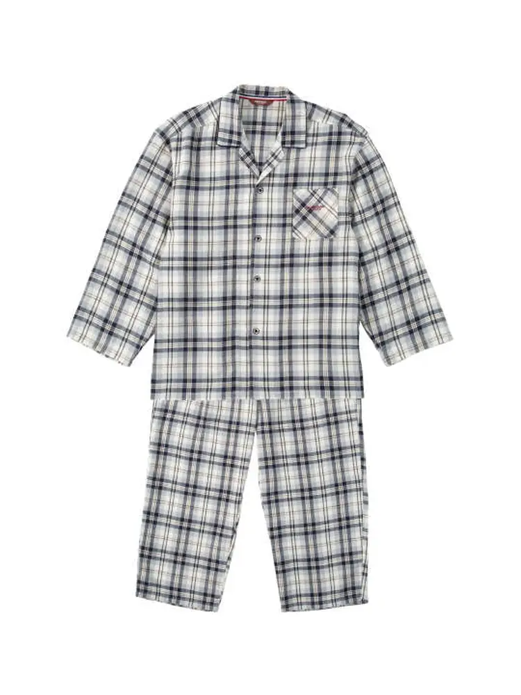【marieclairehomme(マリクレールオム)】ワッフルチェック長袖パジャマ＊カタログ商品大きいサイズ