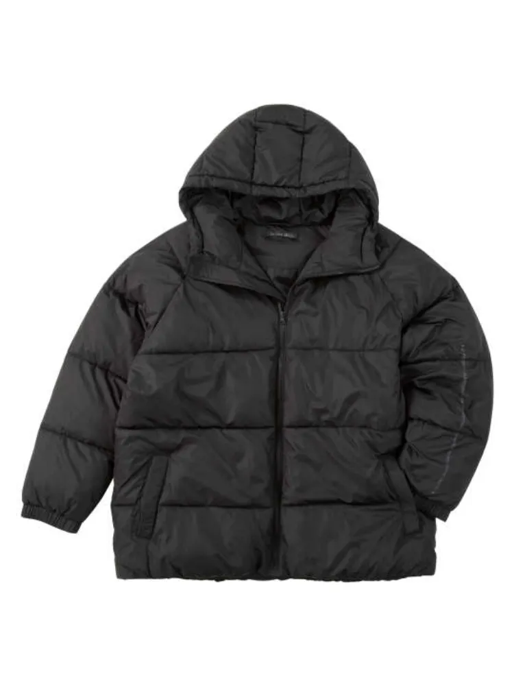 【intheattic(インジアティック)】バックアーチロゴフェイクダウンブルゾン＊カタログ商品大きいサイズ