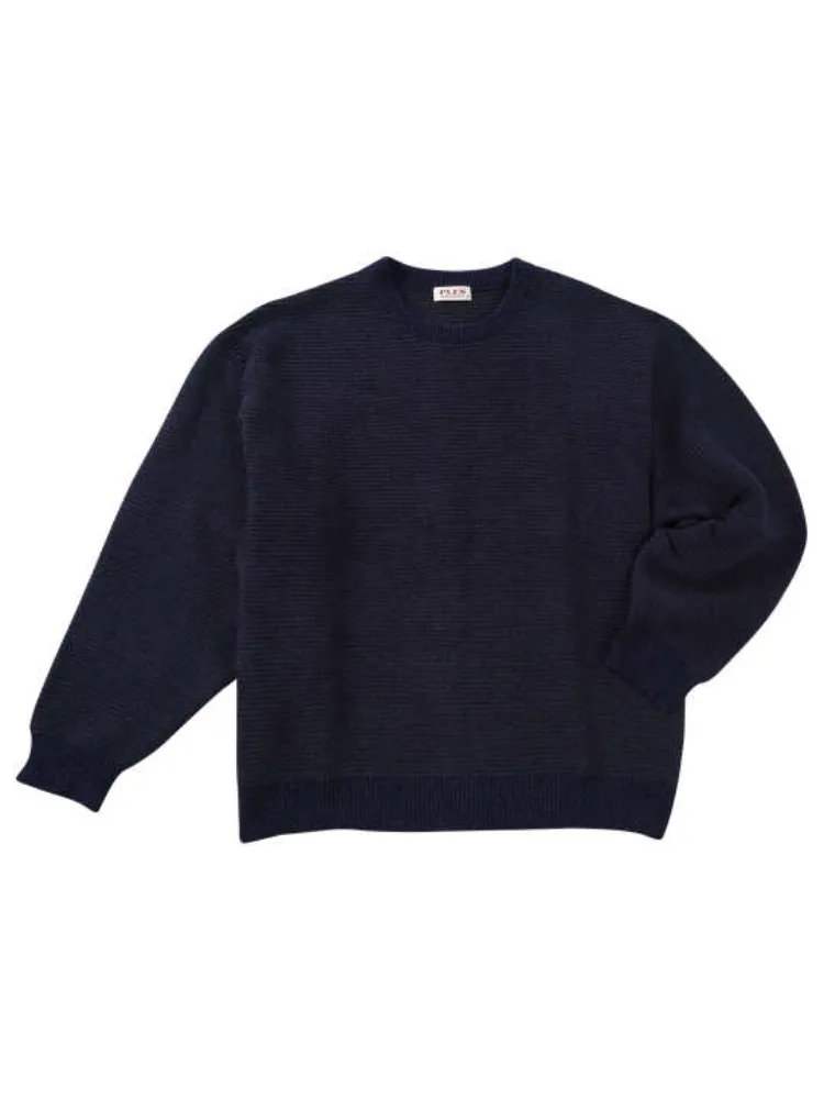 【PLES】7Gガーター天竺クルーネックセーター＊カタログ商品大きいサイズ