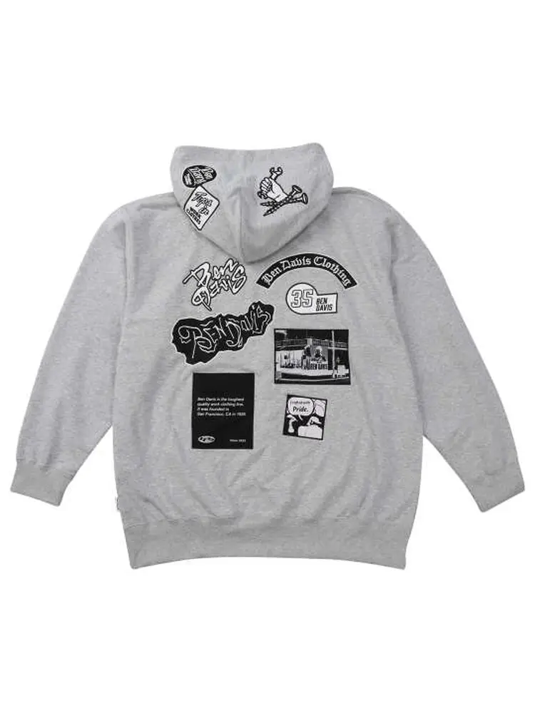 【BENDAVIS(ベンデイビス)】裏毛マルチワッペンプルパーカー＊カタログ商品