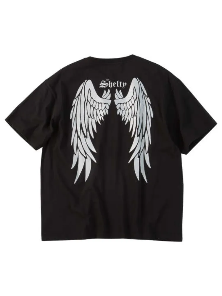 【SHELTY(シェルティ)】天竺メタリックWINGプリント半袖Tシャツ＊カタログ商品