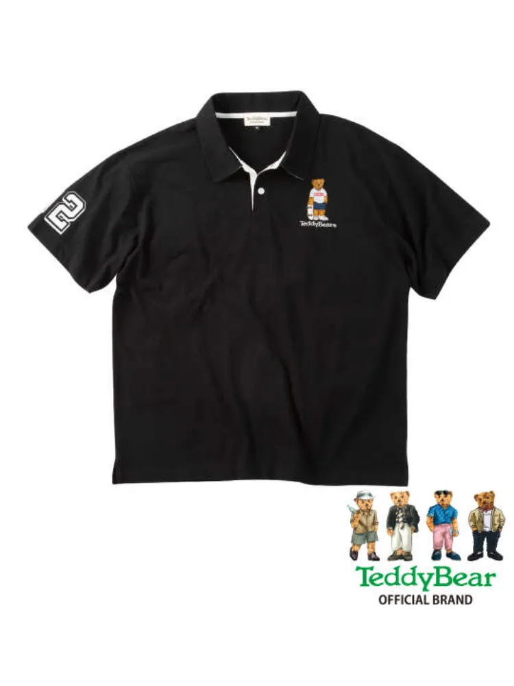 【TeddyBear】鹿の子刺繍&プリント半袖ポロシャツ＊カタログ商品