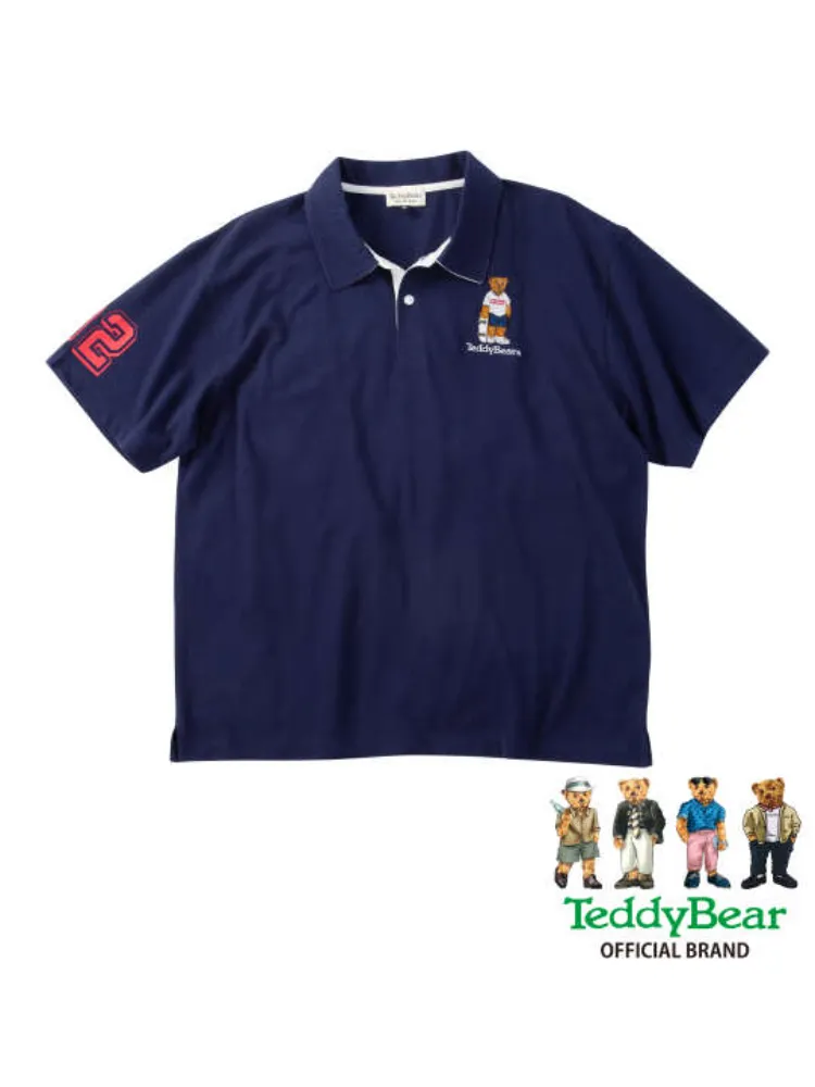 【TeddyBear】鹿の子刺繍&プリント半袖ポロシャツ＊カタログ商品