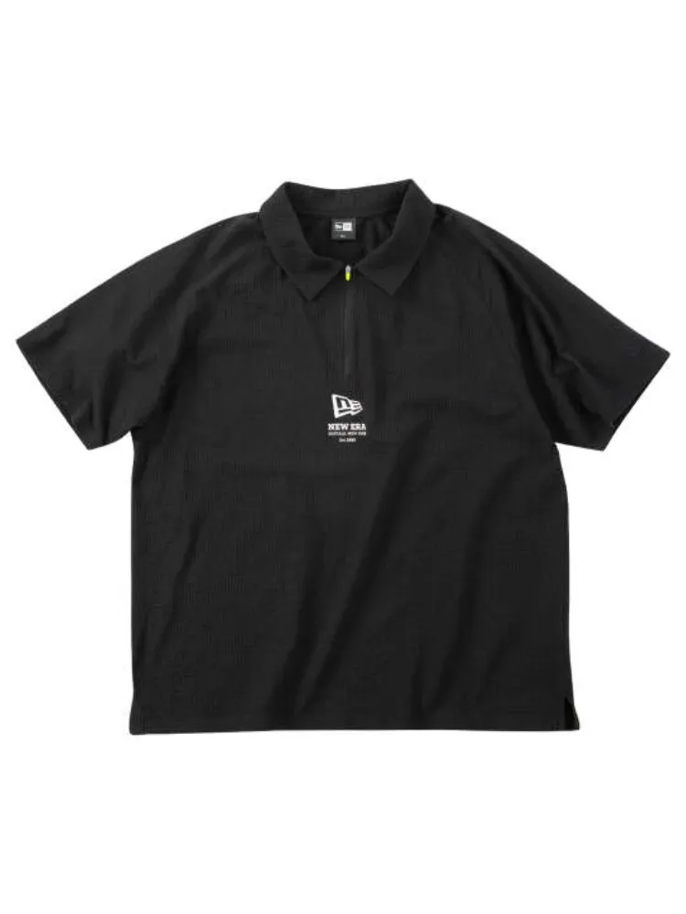 【NEWERAGOLF(ニューエラゴルフ)】シアサッカージップ半袖ポロシャツ＊カタログ商品