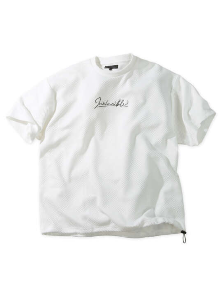 【intheattic(インジアティック)】膨れジオメジャガード裾ドローコード半袖Tシャツ＊カタログ商品