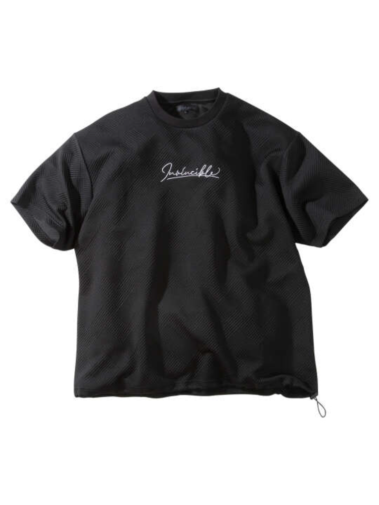 【intheattic(インジアティック)】膨れジオメジャガード裾ドローコード半袖Tシャツ＊カタログ商品