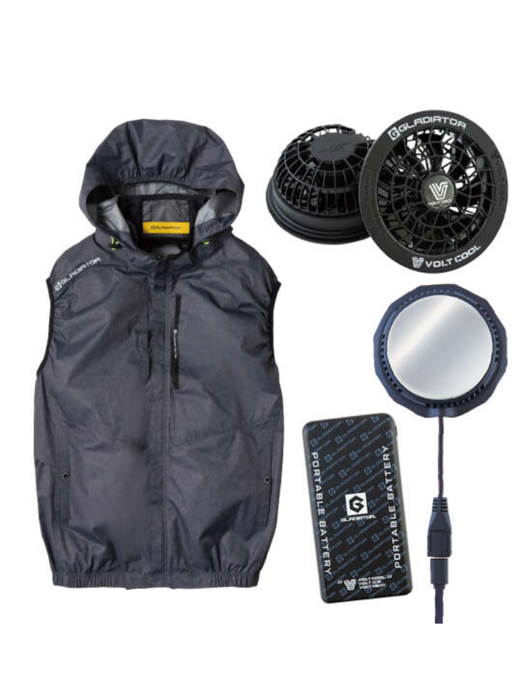 【GLADIATOR】VOLTCOOL日傘遮熱ベストペルチェセット＊カタログ商品