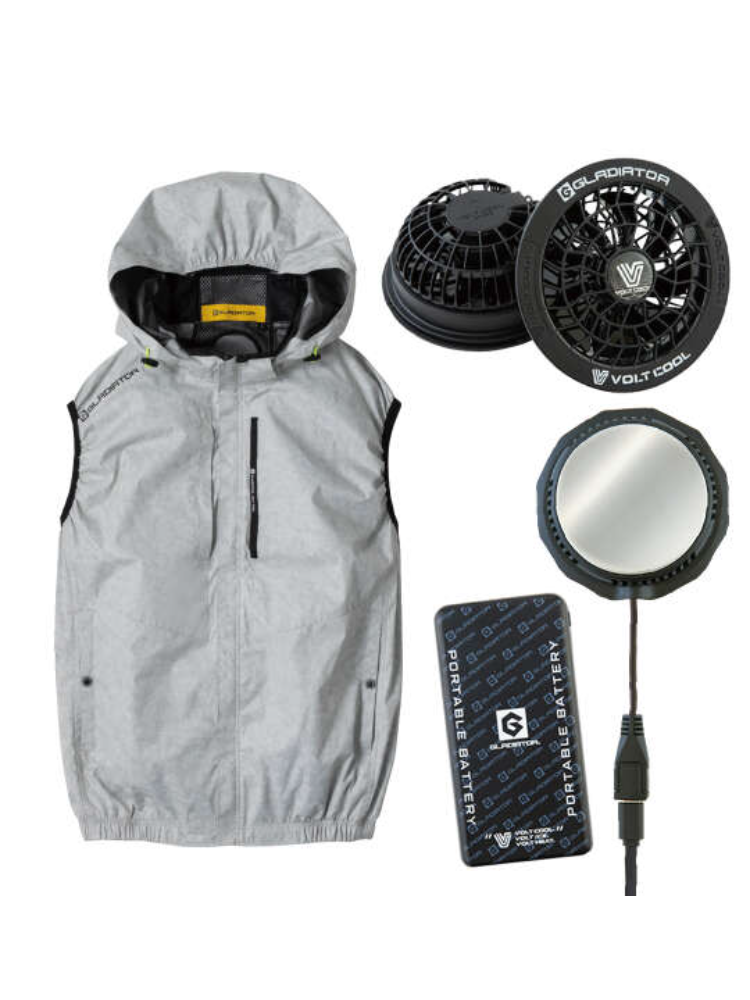 【GLADIATOR】VOLTCOOL日傘遮熱ベストペルチェセット＊カタログ商品