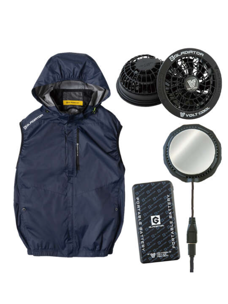 【GLADIATOR】VOLTCOOL日傘遮熱ベストペルチェセット＊カタログ商品