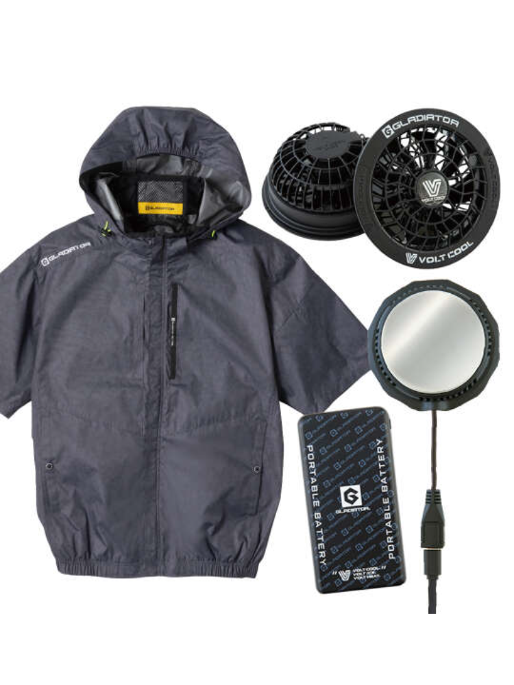 【GLADIATOR】日傘遮熱半袖ブルゾンペルチェセット＊カタログ商品