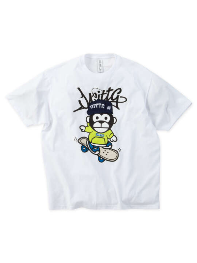 【UITTG】T/C天竺デニム刺繍ワッペン半袖Tシャツ＊カタログ商品