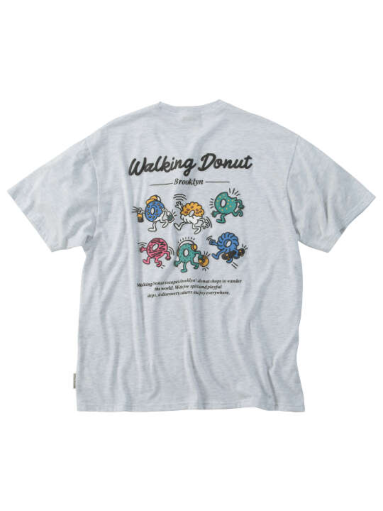 【WalkingDonut】T/C天竺刺繍発泡プリント半袖Tシャツ＊カタログ商品