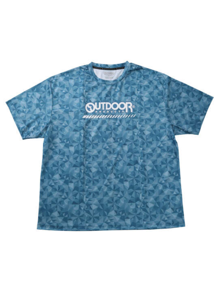 【OUTDOORPRODUCTS】【3L-6L】DRYメッシュ総柄半袖Tシャツ＊カタログ商品