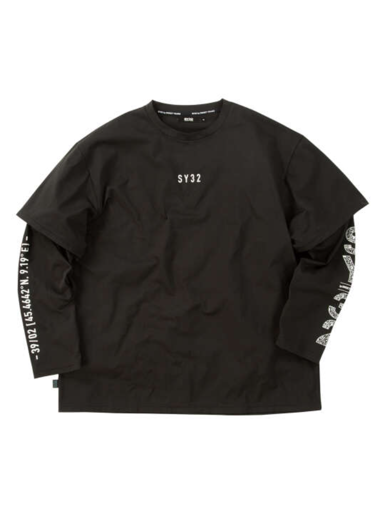 【SY32bySWEETYEARS(エスワイサーティトゥバイスィートイヤーズ)】フェイクレイヤード長袖Tシャツ＊カタログ商品
