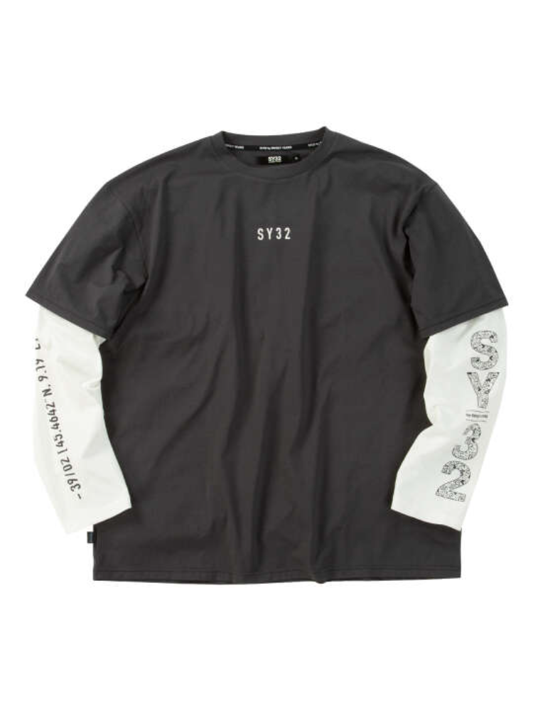 【SY32bySWEETYEARS(エスワイサーティトゥバイスィートイヤーズ)】フェイクレイヤード長袖Tシャツ＊カタログ商品