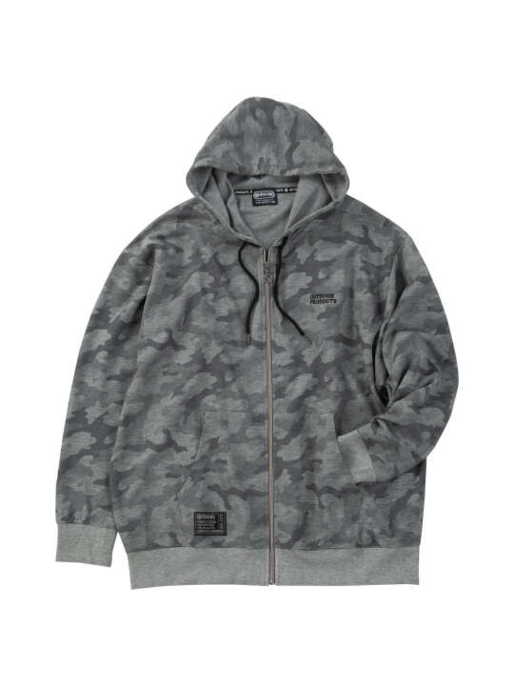【OUTDOORPRODUCTS】【3L-6L】綿タッチエステルダンボールフルジップパーカー＊カタログ商品